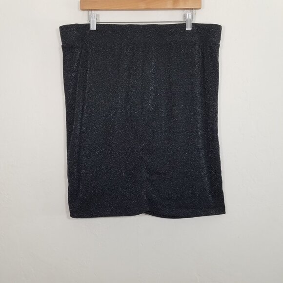 Torrid Pull-On Skirt Black/Silver Size 2 - Picture 4 of 5